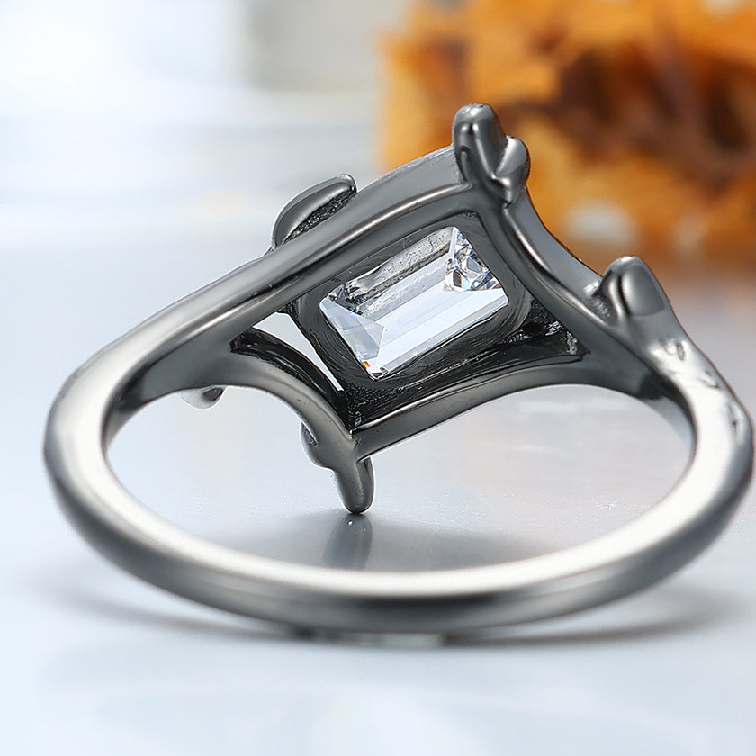 Unique Emerald Cut Branch Moissanite Engagement Ring Women Wedding Ring
