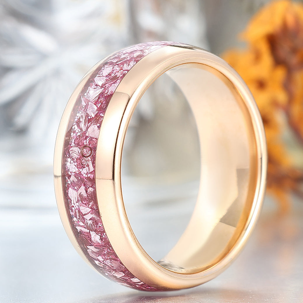 Pink Morganite Pink Sapphire Tungsten Ring For Unisex Birthday Anniversary Ring