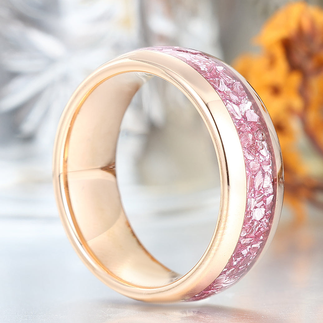 Pink Morganite Pink Sapphire Tungsten Ring For Unisex Birthday Anniversary Ring