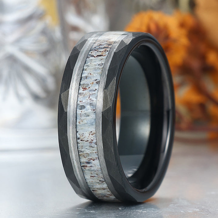 Fashion Men's 8mm Tungsten Wedding Band Birch - Black, Rose Gold, Yellow Gold Anniversary &Promise Ring