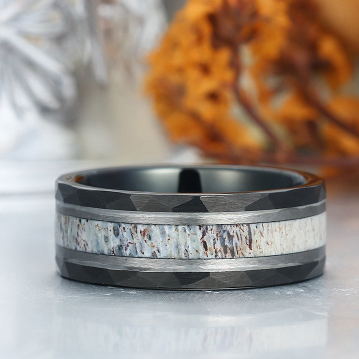 Fashion Men's 8mm Tungsten Wedding Band Birch - Black, Rose Gold, Yellow Gold Anniversary &Promise Ring