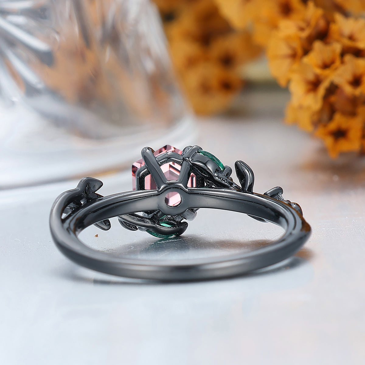 Romantic Pink Morganite Engagement Ring Timeless Nature Inspired Bridal Ring For Women