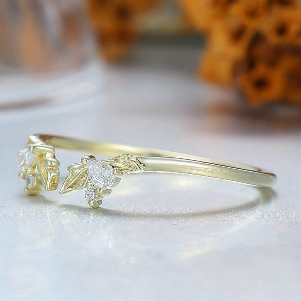 Leaf Inspired Moissanite Wedding Band For Women Handmade Prong Setting Bridal Band