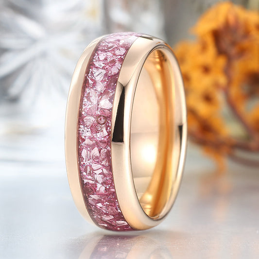 Pink Morganite Pink Sapphire Tungsten Ring For Unisex Birthday Anniversary Ring
