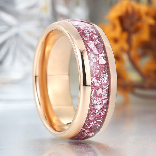 Pink Morganite Pink Sapphire Tungsten Ring For Unisex Birthday Anniversary Ring