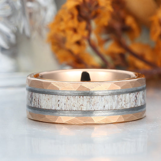 Fashion Men's 8mm Tungsten Wedding Band Birch - Black, Rose Gold, Yellow Gold Anniversary &Promise Ring